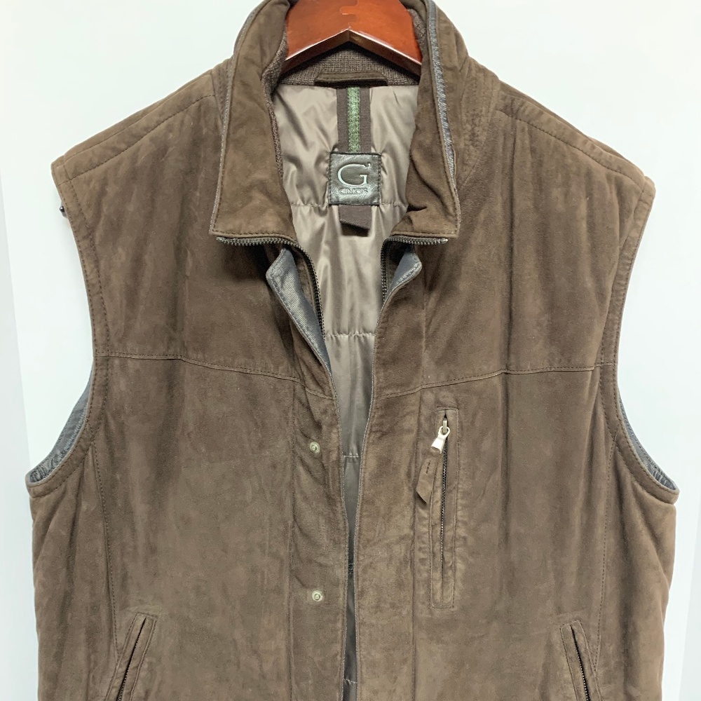 GIMOS Brown Leather Suede Vest